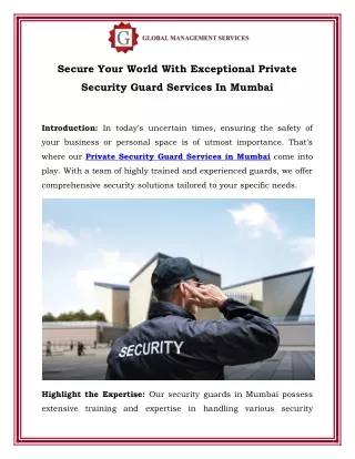 secure your world with exceptional private