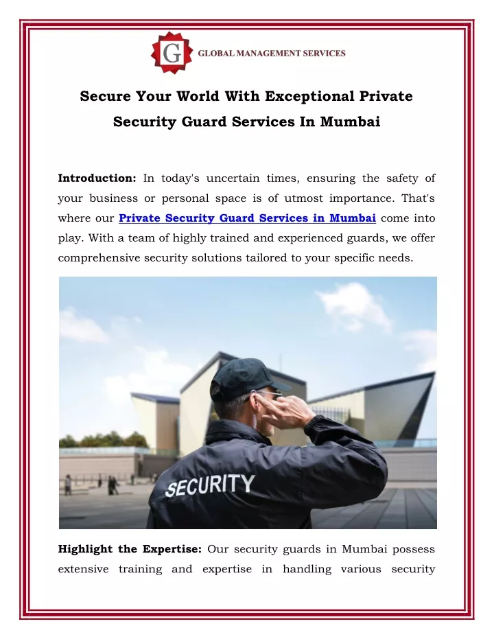 secure your world with exceptional private
