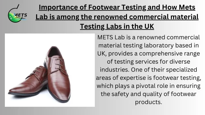 importance of footwear testing and how mets