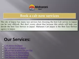 Book a cab now services