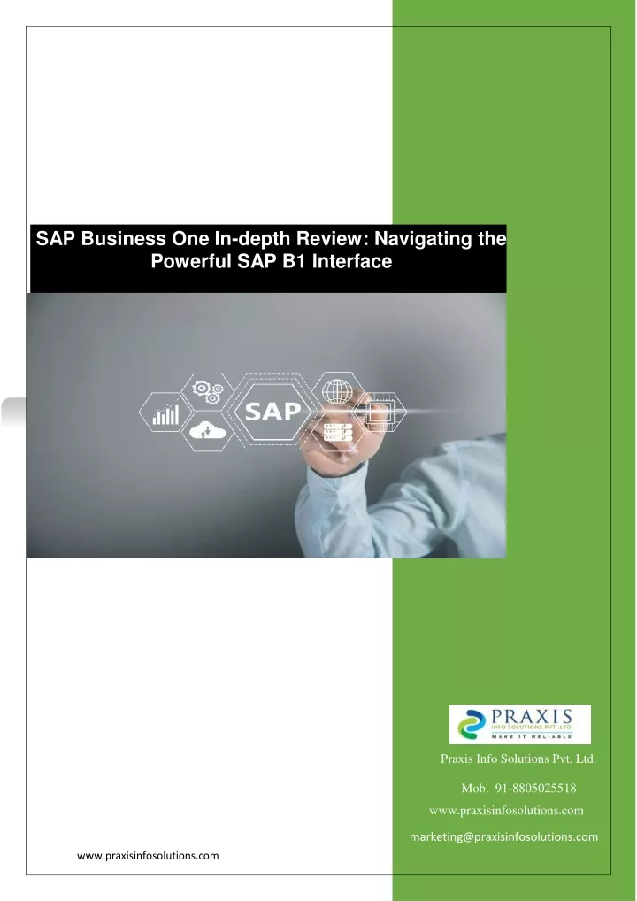 sap business one in depth review navigating