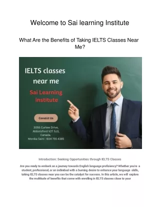 welcome to sai learning institute