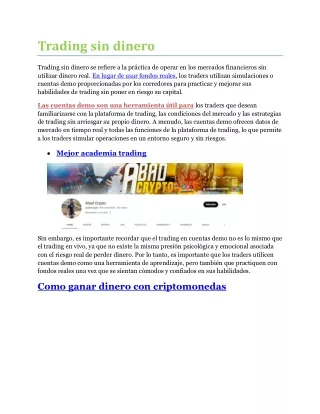 trading sin dinero