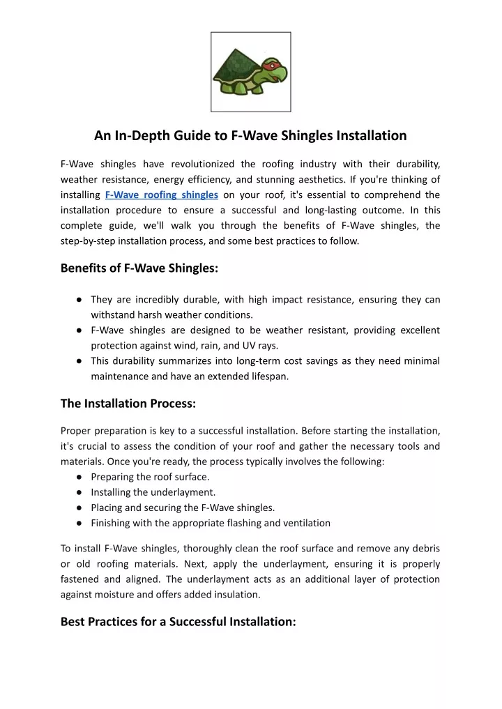 an in depth guide to f wave shingles installation