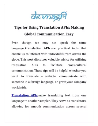 tips for using translation apis making