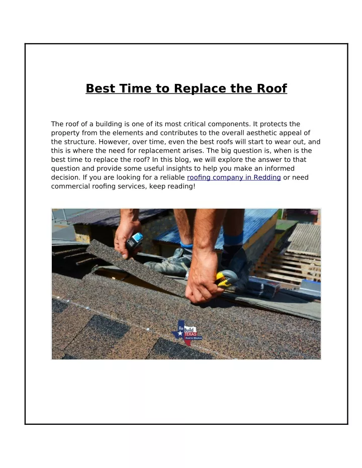best time to replace the roof
