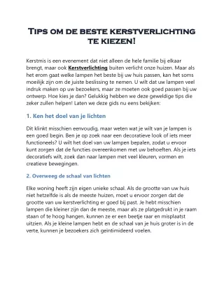 Tips om de beste kerstverlichting te kiezen