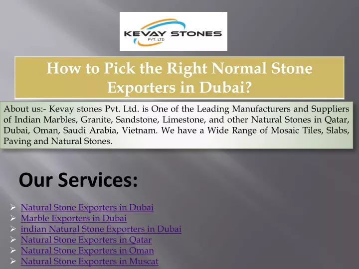 about us kevay stones