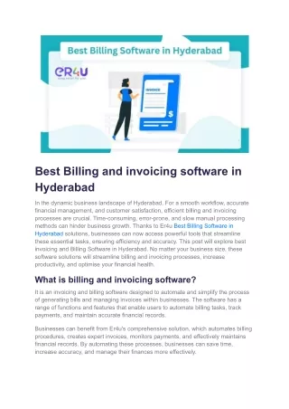 Best Billing Software in Hyderabad