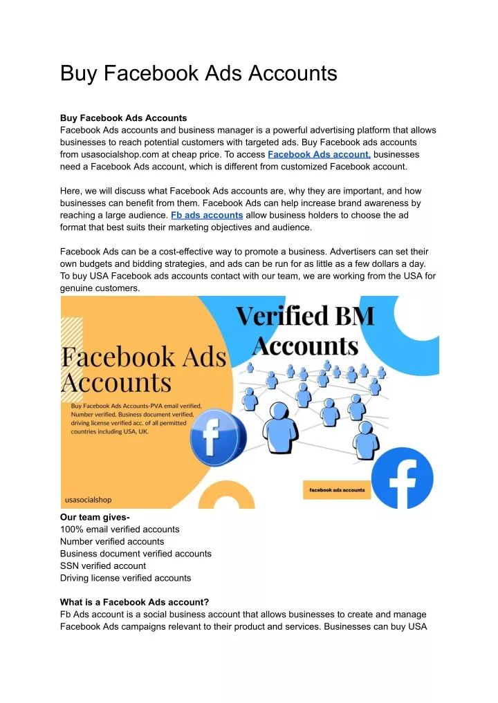 buy facebook ads accounts