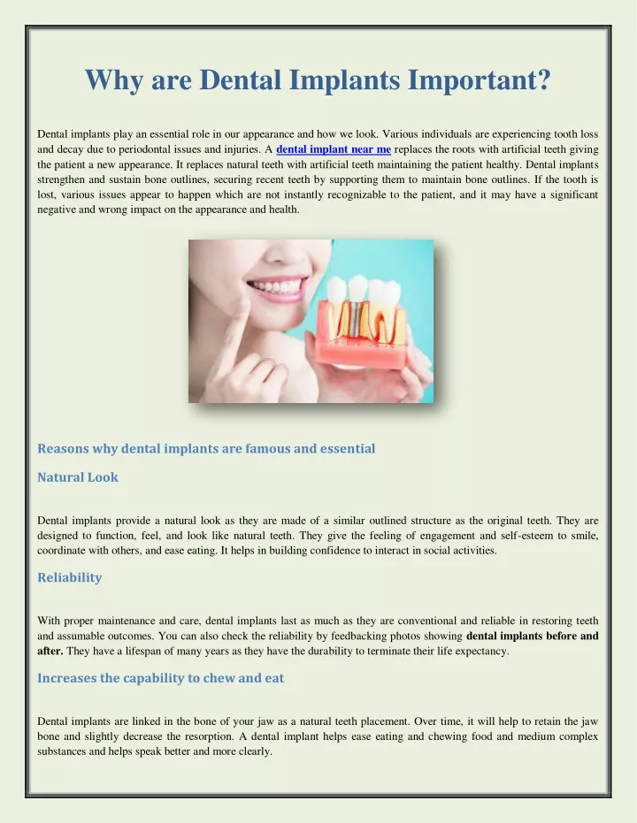 why are dental implants important