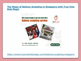 The Magic of Balloon Sculpting in Singapore with True Vine Kids Magic