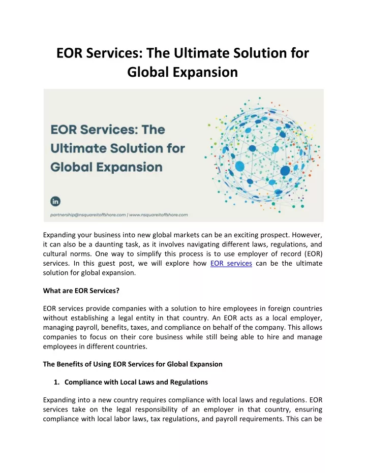 eor services the ultimate solution for global