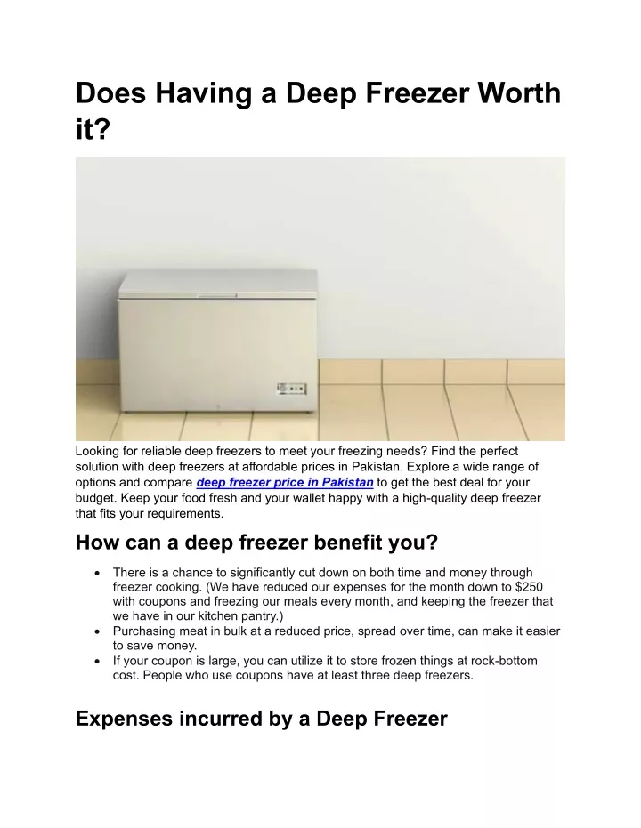 PPT Is Having a Deep Freezer Worth it PowerPoint Presentation, free download ID12190158