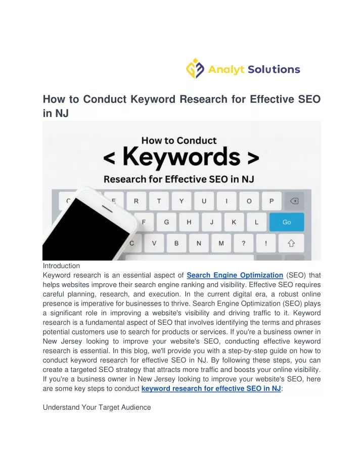 how to conduct keyword research for effective