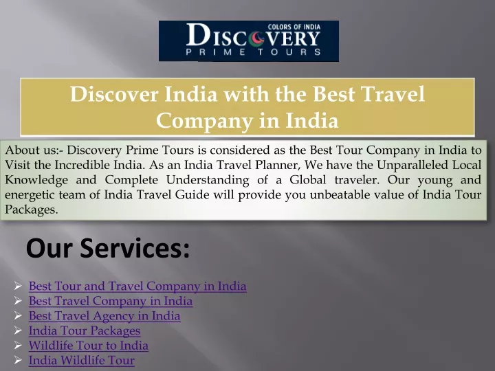 about us discovery prime tours is considered