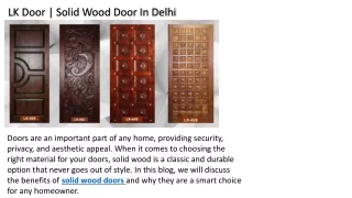 Solid Wood Door In Delhi