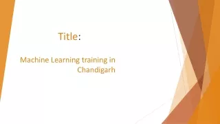 machine Learning Training inChandigarh