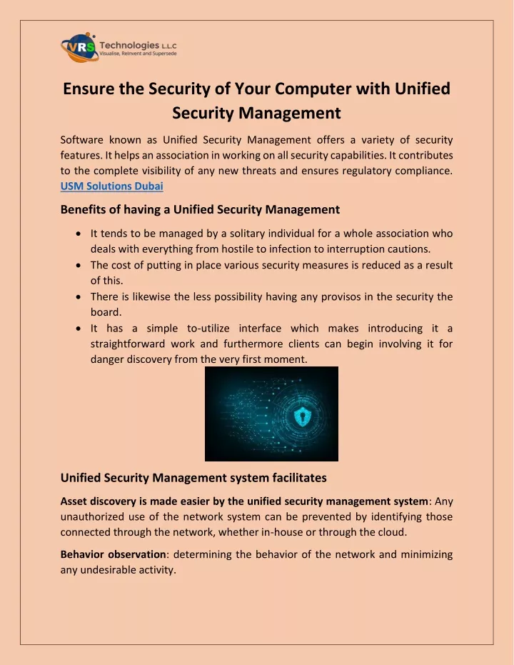 ensure the security of your computer with unified