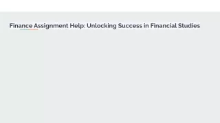 Finance Assignment Help_ Unlocking Success in Financial Studies