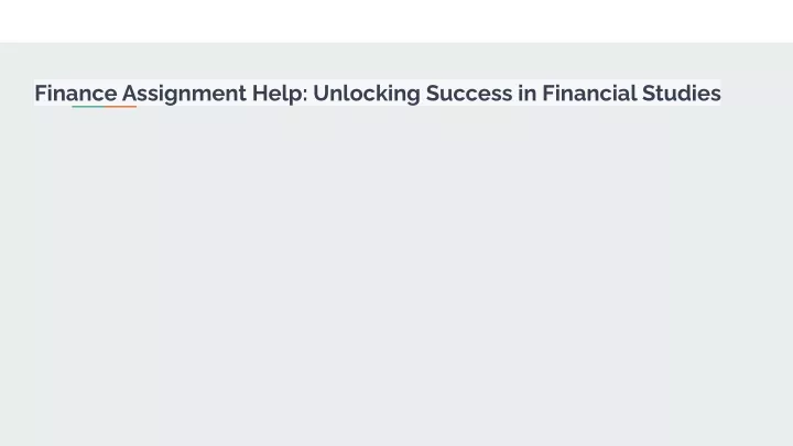 finance assignment help unlocking success