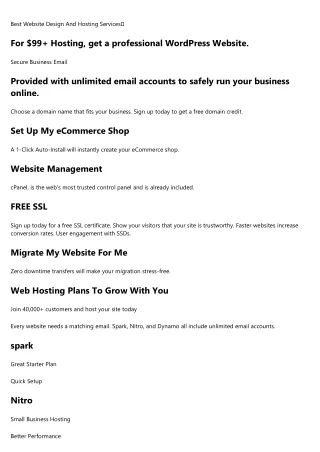 best website design and hosting services