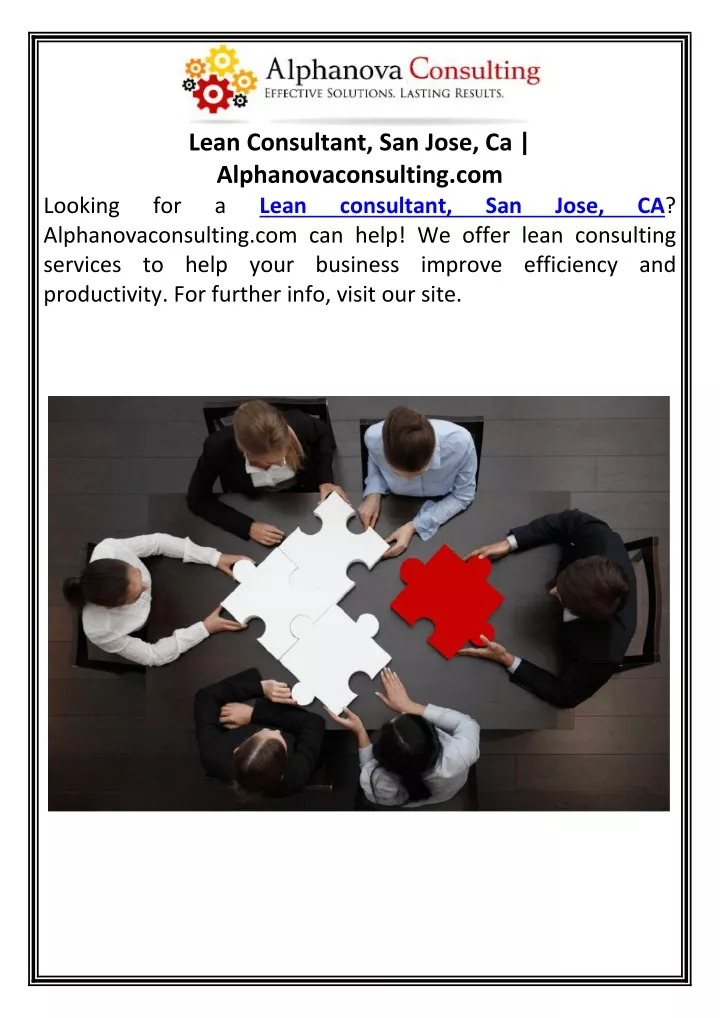 lean consultant san jose ca alphanovaconsulting