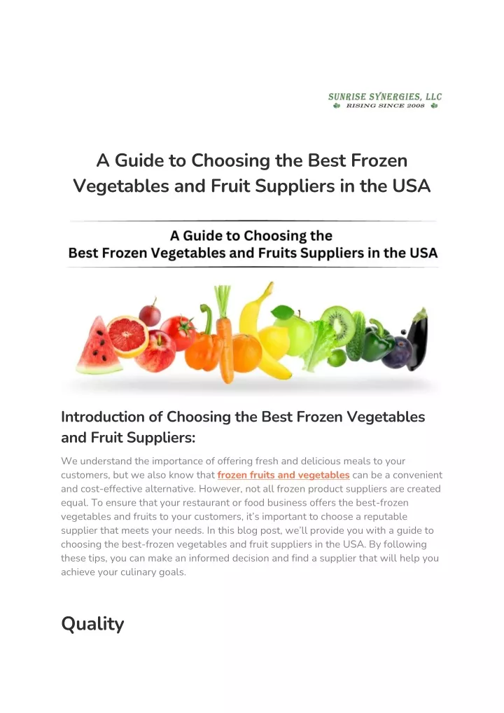 a guide to choosing the best frozen vegetables
