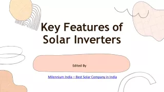Features of solar inverters