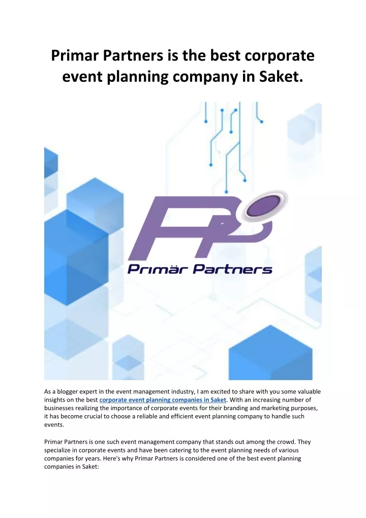 primar partners is the best corporate event