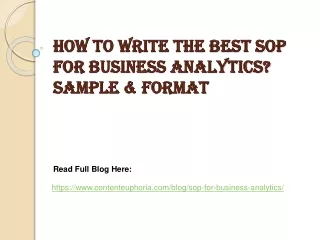 how to write the best sop for business analytics sample format