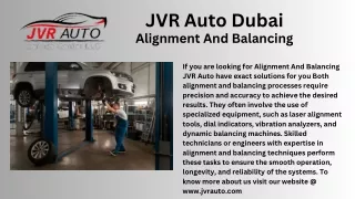 Alignment And Balancing | JVR Auto Dubai