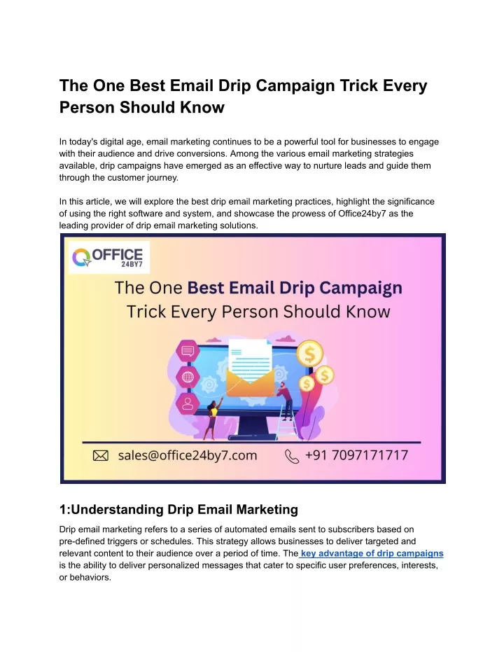 the one best email drip campaign trick every