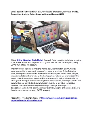 online education tools market size growth