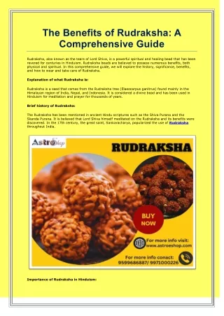 The Benefits of Rudraksha: A Comprehensive Guide
