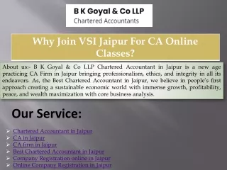 Why Join VSI Jaipur For CA Online Classes