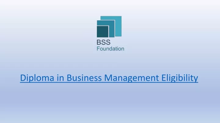diploma in business management eligibility
