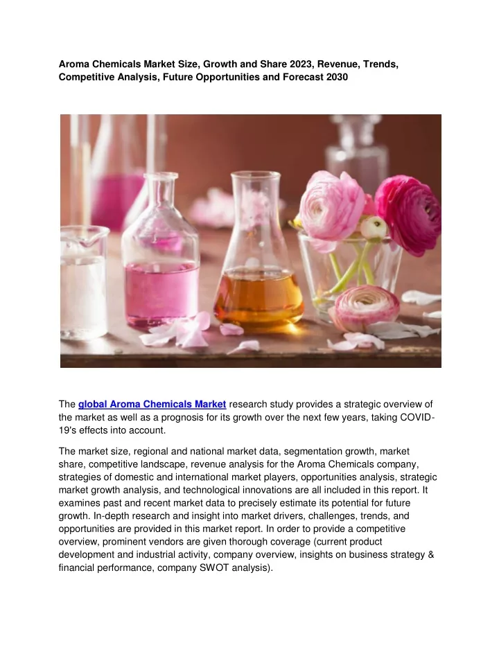 aroma chemicals market size growth and share 2023