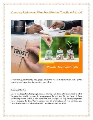 common retirement planning mistakes you should