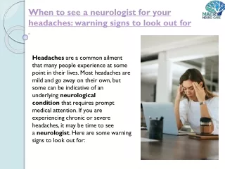When to see a neurologist for your headaches: warning signs to look out for