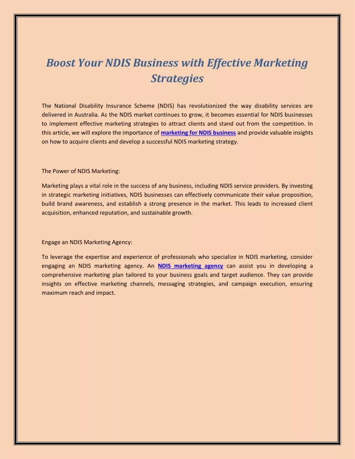 boost your ndis business with effective marketing