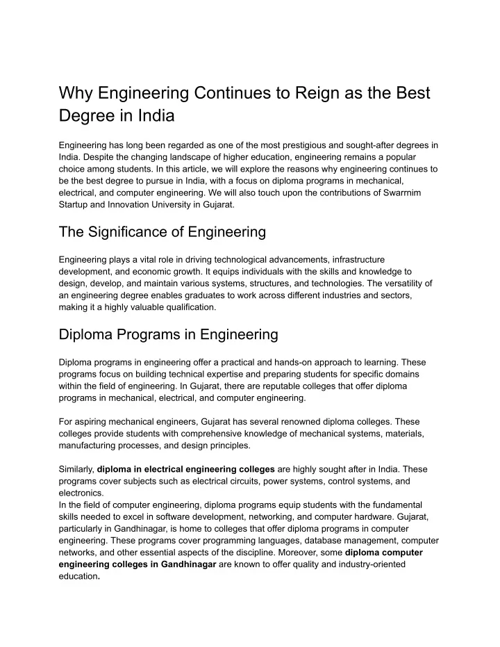 why engineering continues to reign as the best