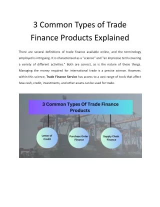 3 Common Types of Trade Finance Products Explained