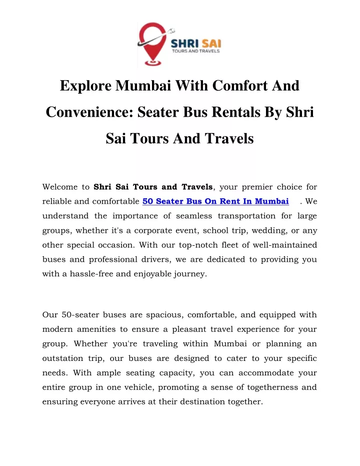 explore mumbai with comfort and