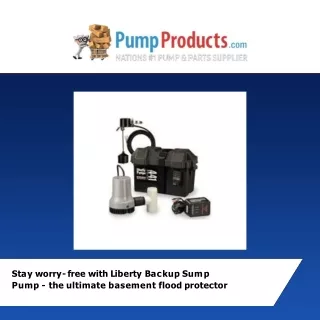 Stay worry-free with Liberty Backup Sump Pump