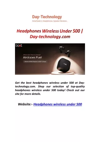 Headphones wireless under 500
