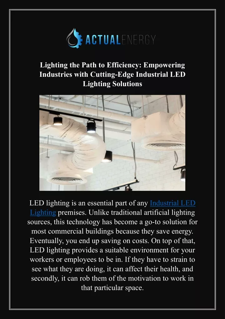 lighting the path to efficiency empowering