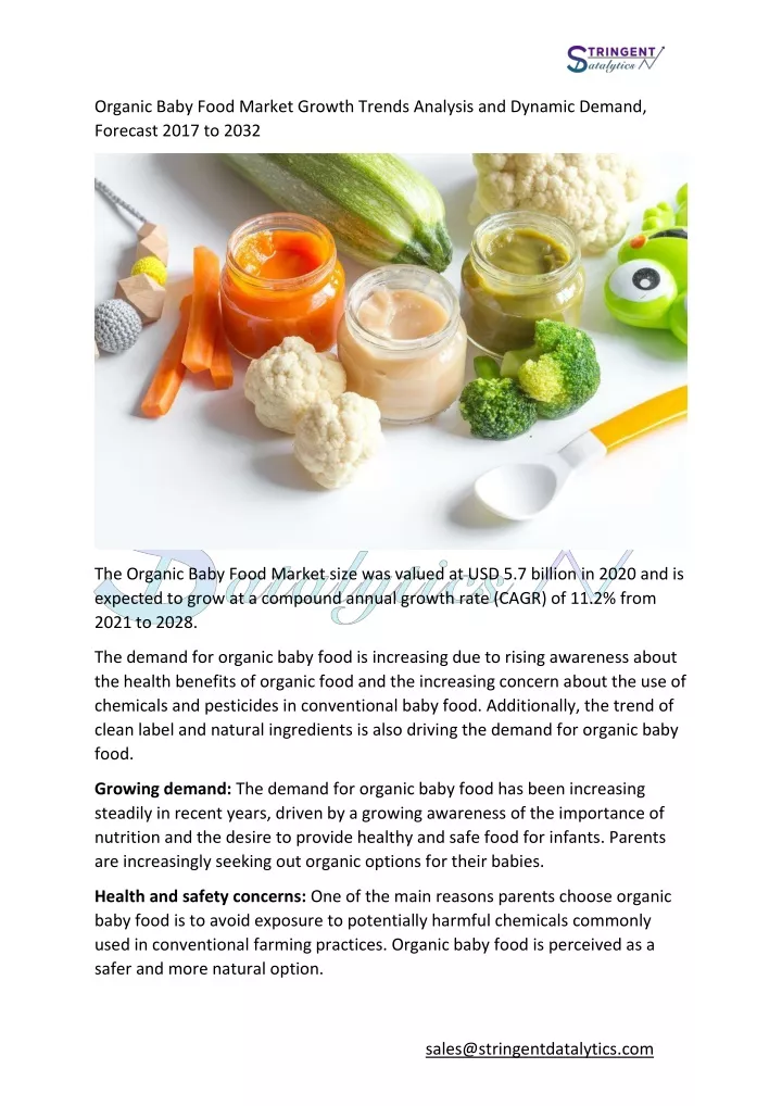 organic baby food market growth trends analysis