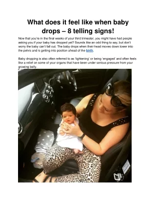 What does it feel like when baby drops – 8 telling signs!