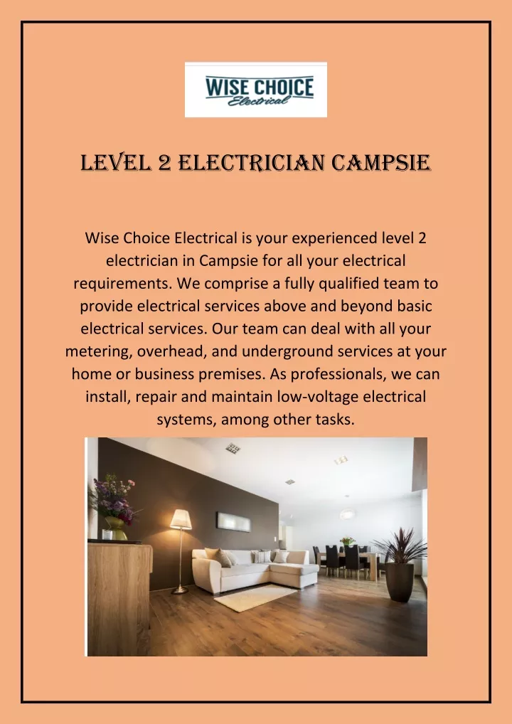 level 2 electrician campsie